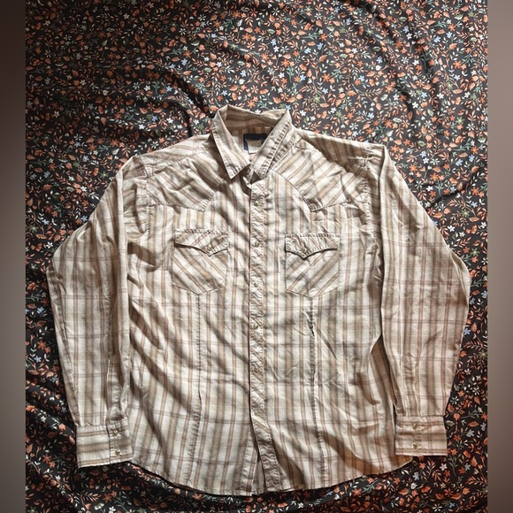 Vintage 90s Wrangler Pearl Snap Button Western Button Down - Picture 1 of 6